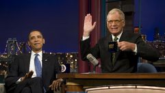 ليترمان خلال حلقة تعود الى عام 2009 استضاف فيها الرئيس الاميركي باراك اوباما