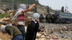 فلسطين حجارة جنود جندي إسرائيل أ ف ب