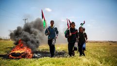 تظاهرة على حدود غزة لرفض الحصار - 01- تظاهرة على حدود غزة لرفض الحصار - الاناضول