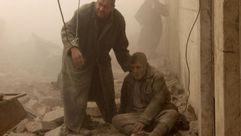 اثار قصف مدينة حلب في سوريا - أ ف ب