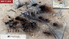 صور فضائية - احتراق أربع مروحيات روسية في قاعدة تي 4 - تيفور - حمص - هجوم تنظيم الدولة - سوريا 1