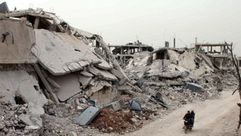 سوريا - حي المنشية - درعا - قصف طيران النظام - أ ف ب