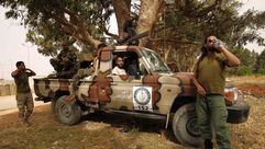 عناصر من قوات حفتر خلال حصارهم لمدينة درنة- جيتي