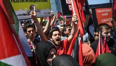 مسيرة في أنقرة لدعم غزة- جيتي