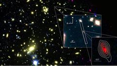 صورة التقطها التسلكوب "هابل" ونشرتها جامعة "يونيفرسيتي كوليدج لندن" تظهر المجرة "ماكس1149-جاي جي 1" 