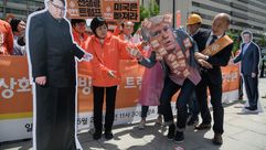 احتجاج ضد امريكا في كوريا الجنوبية- جيتي
