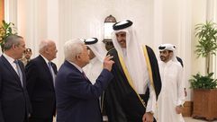 محمود عباس وأمير قطر