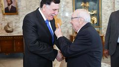السبسي والسراج في تونس - الرئاسة التونسية