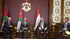الرئيس عباس وبرهم صالح وملك الأردن- بترا
