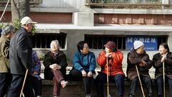الصين سكان شيخوخة كبار سن عجائز جيتي
