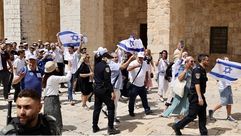القدس  الاقصى مسيرة اعلام اقتحام مستوطنون الاناضول