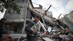 غزة المنازل قصف- جيتي