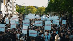 مظاهرة لجماعة "مسلم انتراكتيف" في هامبورغ في المانيا- حساب الجماعة على اكس