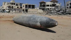 قذيفة اسرائيلية لم تنفجر في غزة- الاناضول