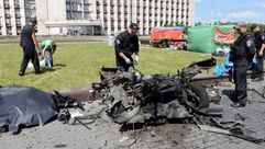 انفجار سيارة في دونتسيك شرق اوكرانيا ا ف ب
