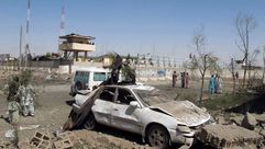تفجير سيارة مفخخة في كابول افغانستان استهدفت موكب قوات اجنبية 30/6/2015 ا ف ب