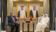 سامح شكري ووزير خارجية قطر الاناضول