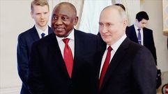 بوتين ورئيس جنوب افريقيا سيريل رامافوزا، الاناضول