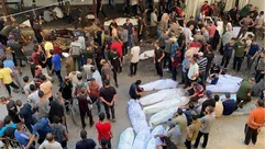 جثامين الشهداء في كل مكان أمام ما تبقى من مستشفيات في قطاع غزة- إكس