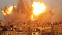 غارة إسرائيلية صباحية  على رفح في جنوب قطاع غزة - أ ف ب