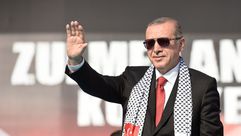 أردوغان وشاح فلسطين- جيتي