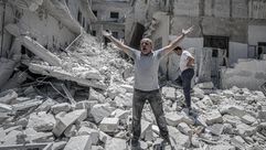 بلدة أريحا في إدلب بعد قصف النظام - جيتي الأناضول