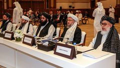 وفد طالبان في محادثات افغانية افغانية في الدوحة- جيتي