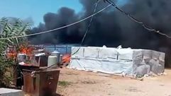 حرق مخيم للاتجئين السوريين في لبنان تويتر