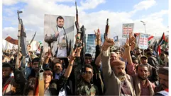 مظاهرة للحوثيين في صنعاء ضد اسرائيل تضامنا مع غزة- جيتي