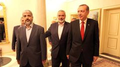 قيادة حماس خلال لقائها بأردوغان في أنقرة - أرشيفية