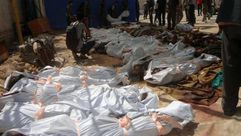 مجزرة دوما - النظام السوري يقصف السوق - الغوطة - سوريا 16-8-2015