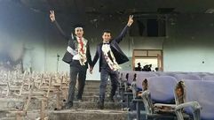 اليمن - جامعة تعز  - حفل تخرج على انقاض الجامعة - فيسبوك