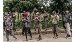 مقاتلون من مليشيا محلية في اقليم امهرة في اثيوبيا- جيتي