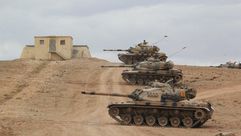 دبابات تركيا  سوريا حدود