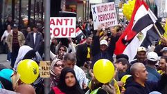 مظاهرة في نيويورك مناهضة لقائد الانقلاب العسكري عبد الفتاح السيسي - أرشيفية