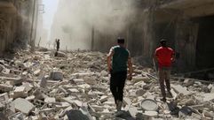 غارة روسية على مدينة حلب رويترز
