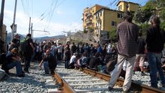 تونس اصراب عمال السكك الحديدية جيتي