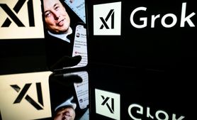 صورة مؤرخة في 13 كانون الثاني/يناير 2025 لشعار "غروك" في تولوز الفرنسية