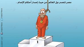 مصر تتصدر دول الالم من حيث إصدار أحكام الإعدام - كاركاتير علاء اللقطة