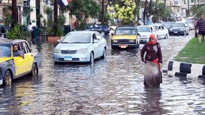 غرق مدينة الأسكندرية مياه الأمطار في مصر 26/10/2015 - أ ف ب