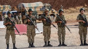عناصر من الجيش التركي في أولى نقاط التمركز بحلب- جيتي