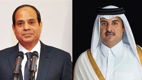 الأيير تميم بن حمد - أمير قطر وعبد التاح السيسي