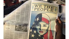 لوحة للفنان الأمريكي شيبرد فيري - أمريكا - المرأة الحجاب  - احتجاج على انتخاب ترامب