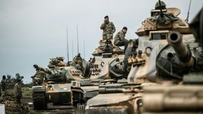 القوات التركية على الحدود السورية استعدادا لعملية عفرين - أ ف ب