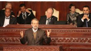 علي لاريجاني  يلقي كلمته في احتفال البرلمان التونسي بمناسبة الانتهاء من الدستور 7-2-2014