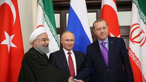 اردوغان روحاني بوتين الاناضول