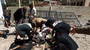 جرحى الخوثي الحوثيون الذين استهدفوا في مسجد في صنعاء 20/3/2015 - أ ف ب
