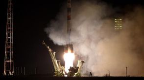 اقلاع الصاروخ سويوز من بايكونور في كزاخستان في 27 اذار/مارس