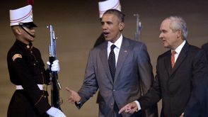 وصول الرئيس الأمريكي باراك أوباما إلى بنما سيتي - أ ف ب