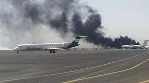 مدرج مطار صنعاء اليمن بعد القصف - فيسبوك